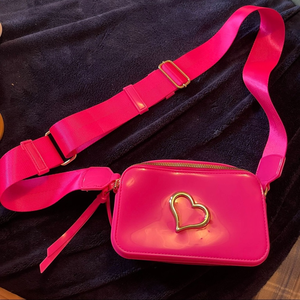 Hot pink jelly crossbody
